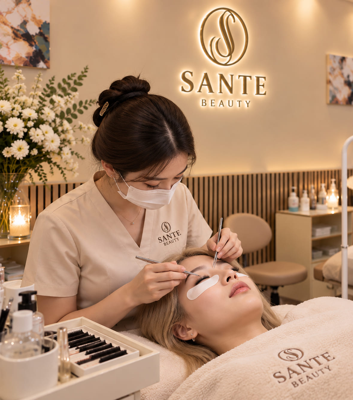 Professionelle Wimpernverlängerung bei SANTE Beauty